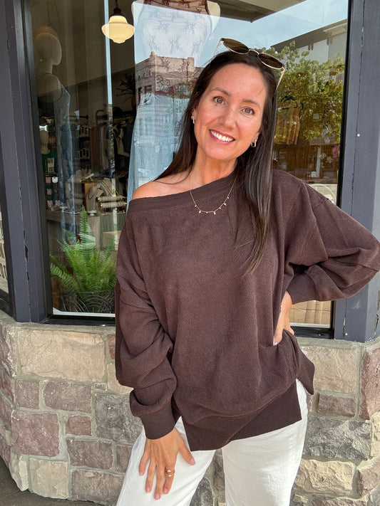 Espresso Boat Neck Top