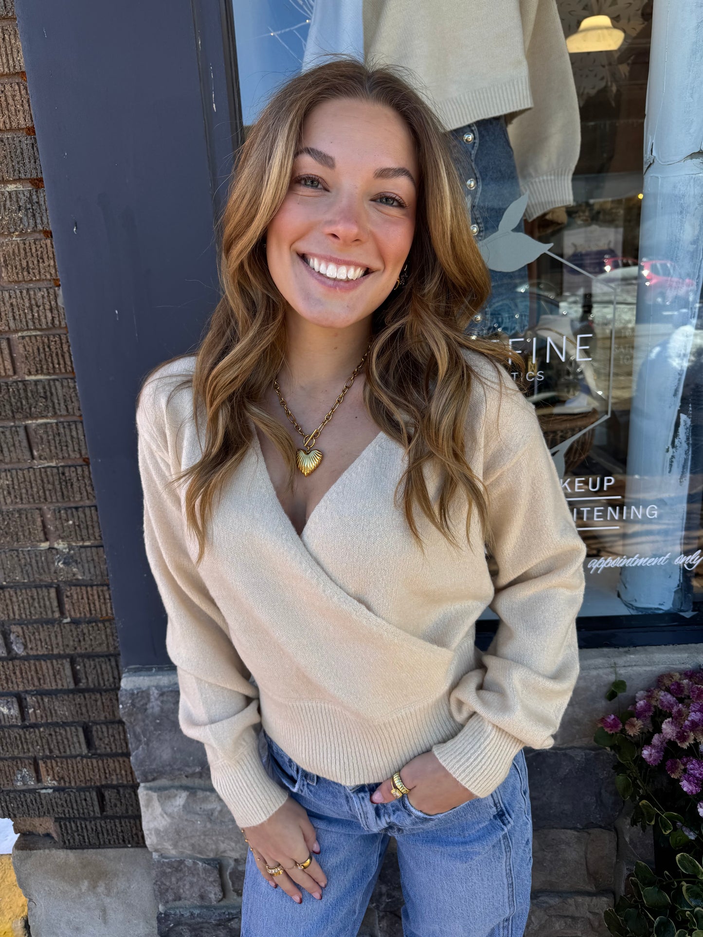 The Sunday Wrap Sweater – Buttercream