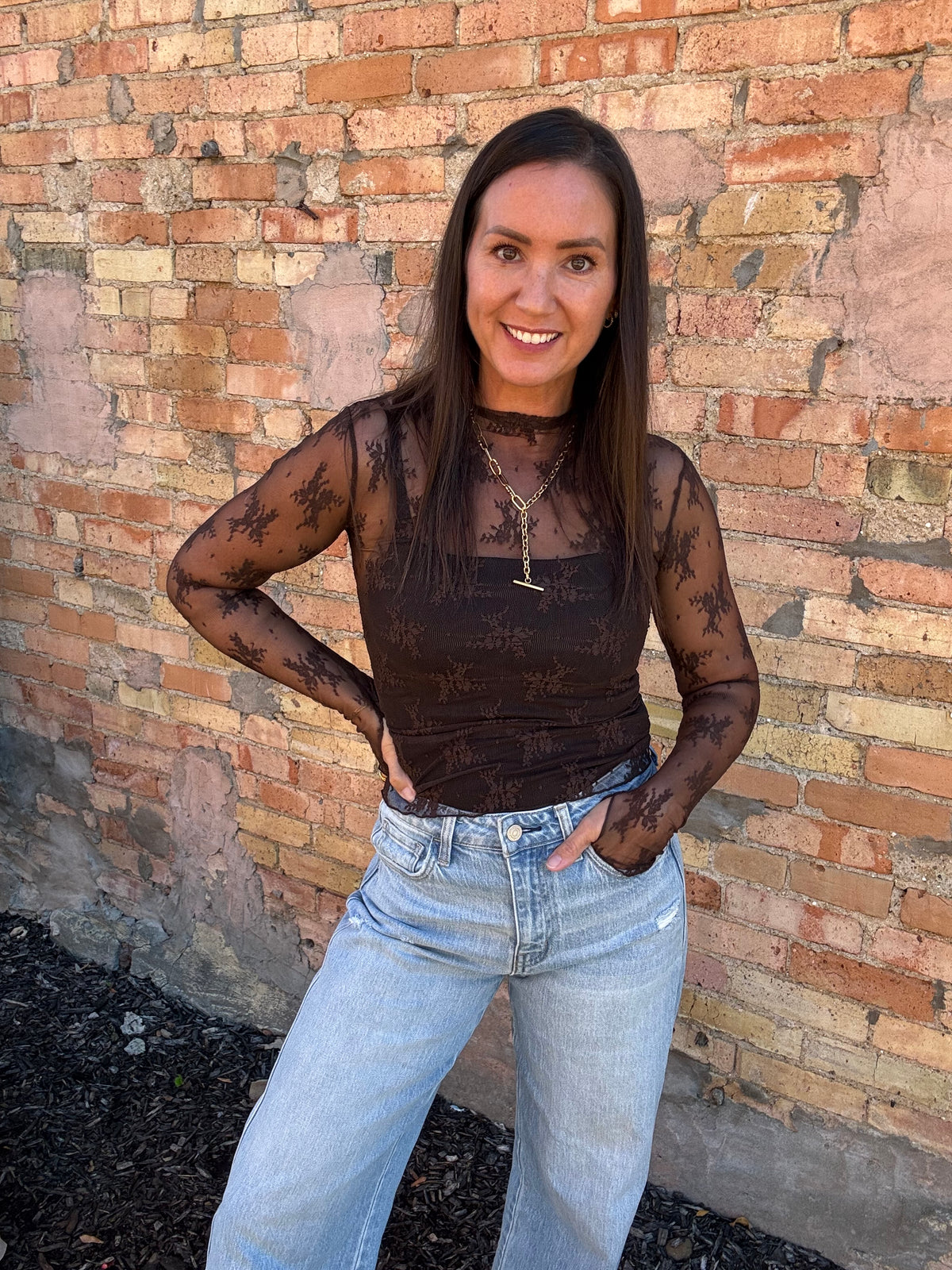 Cove Lace Top - Brown