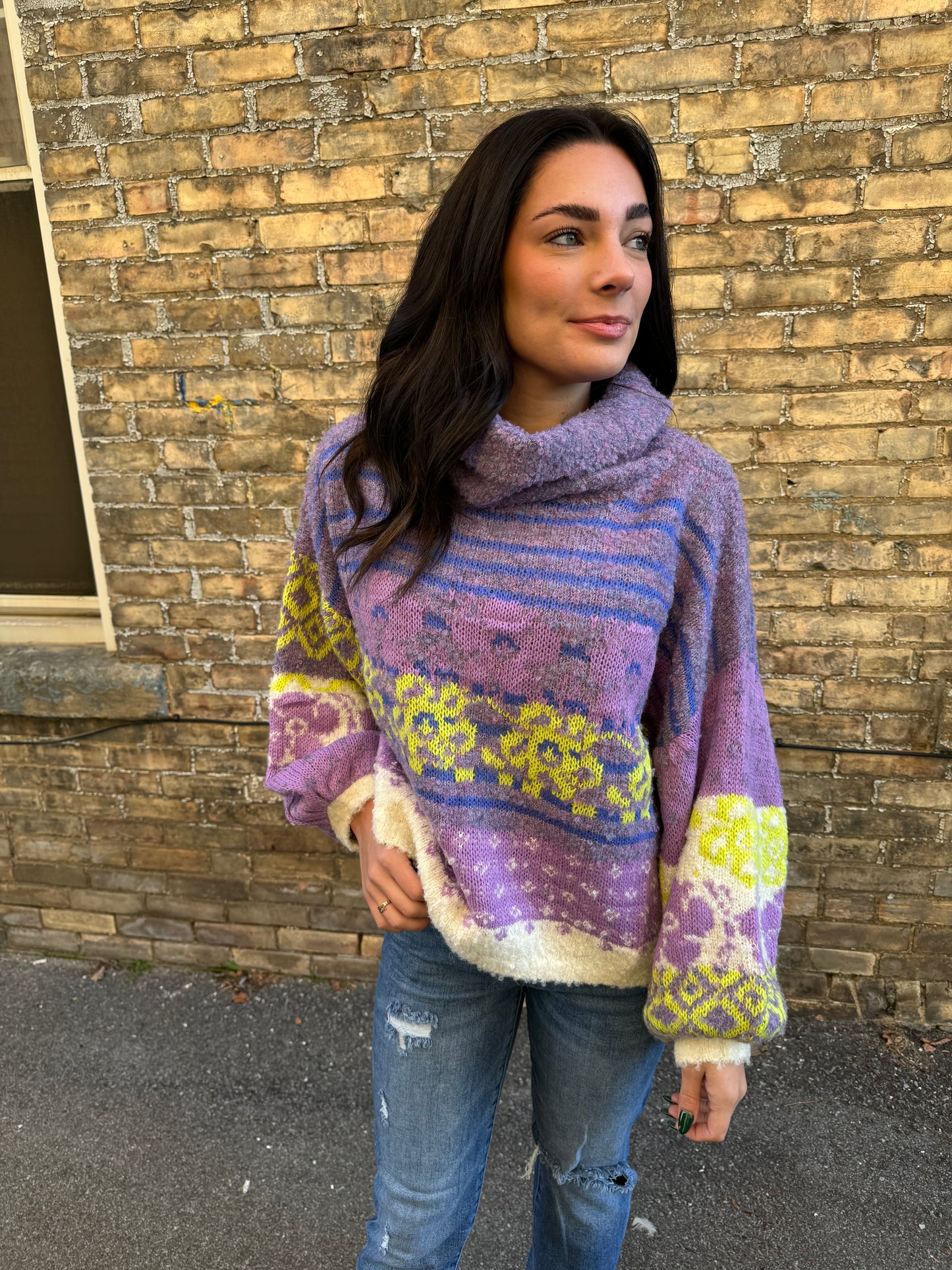 Kalina Floral Pattern Sweater