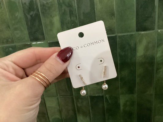 Rhinestone Pearl Earrings