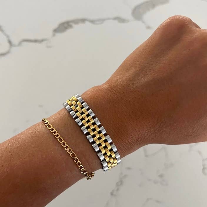 TWO TONED WATCH BAND BRACELET