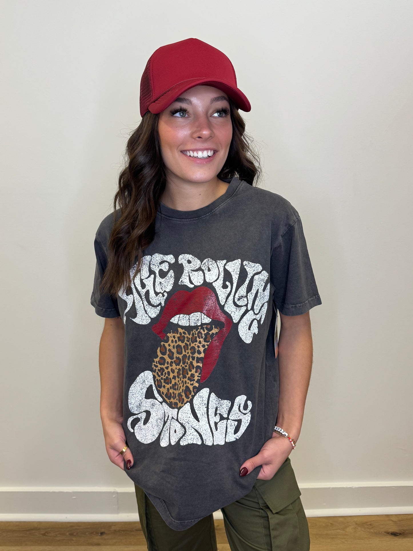 The Rolling Stones Leopard Words Smoke Licensed Hi-Dive Tee