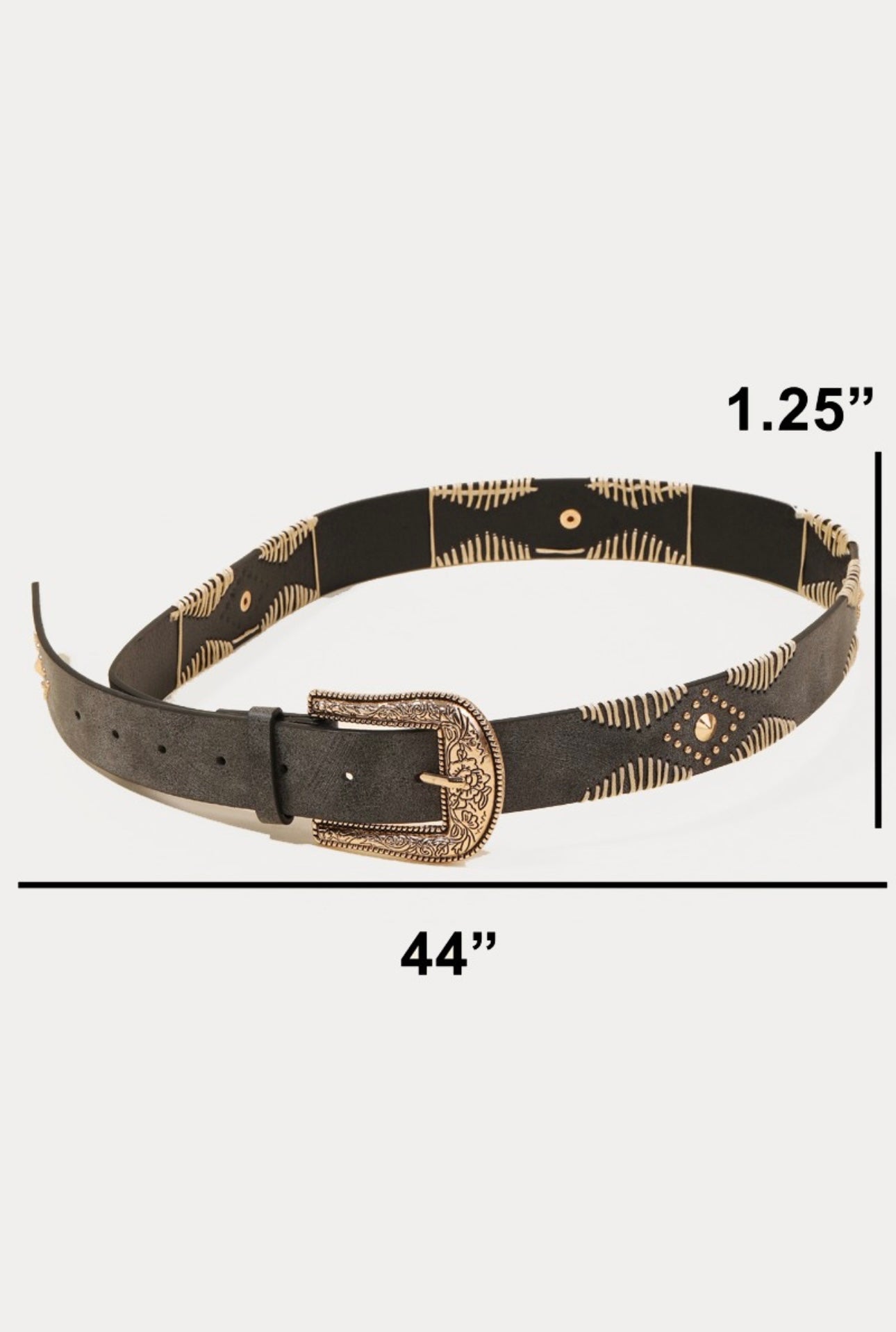 Stitched Belt - Black