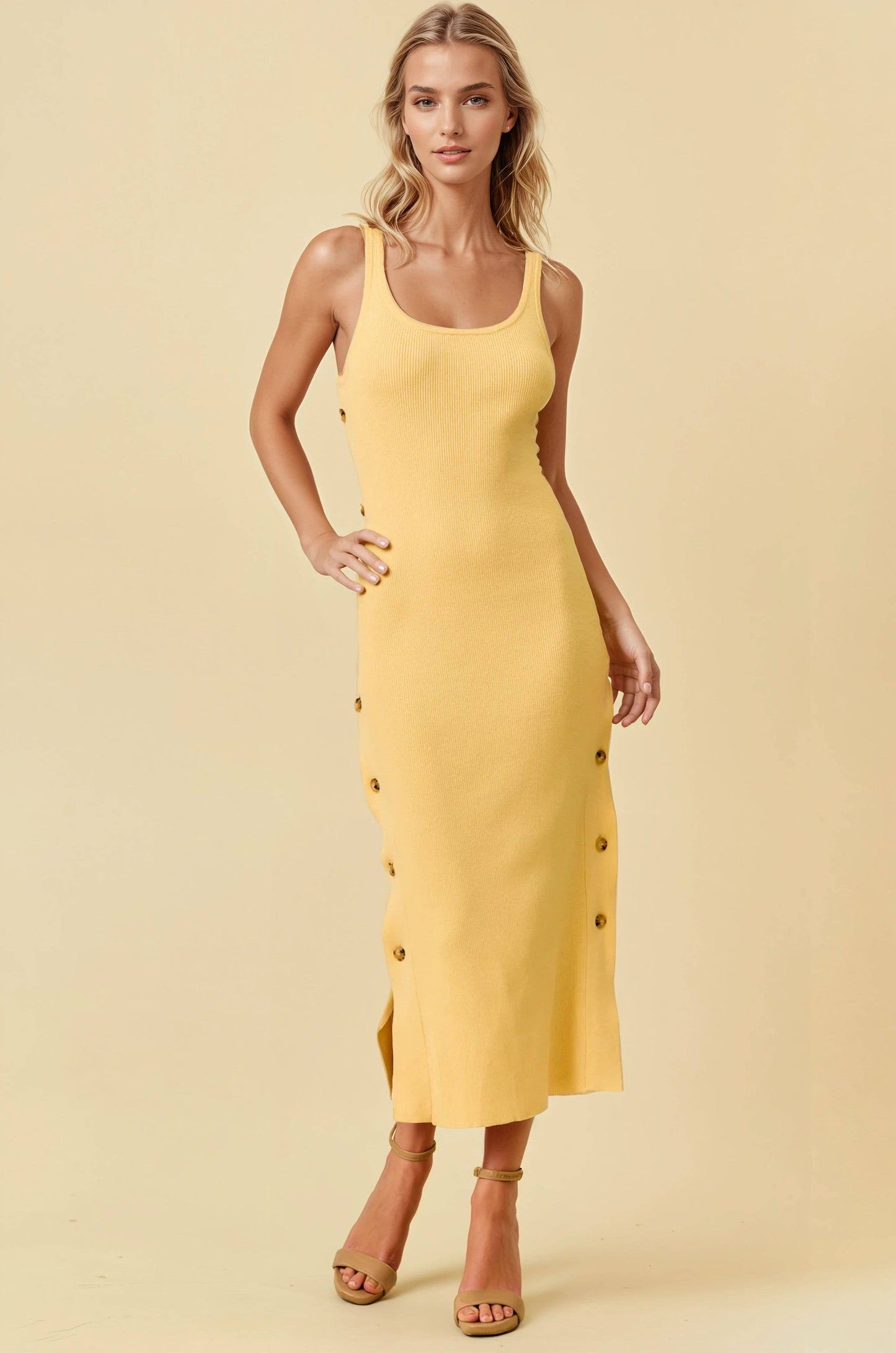 Golden Glow Midi Dress