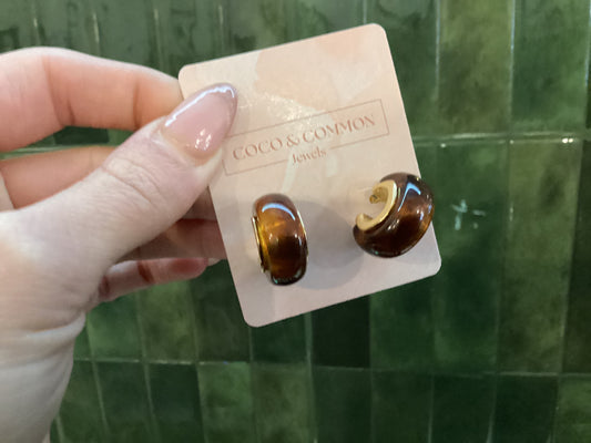 Amber Muse Huggie Hoops