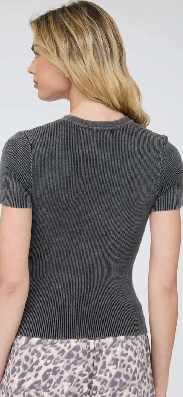 Ash Ribbed Short Sleeve