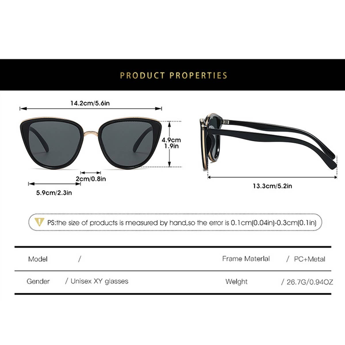 Retro Cat Eye Sunglasses | Black