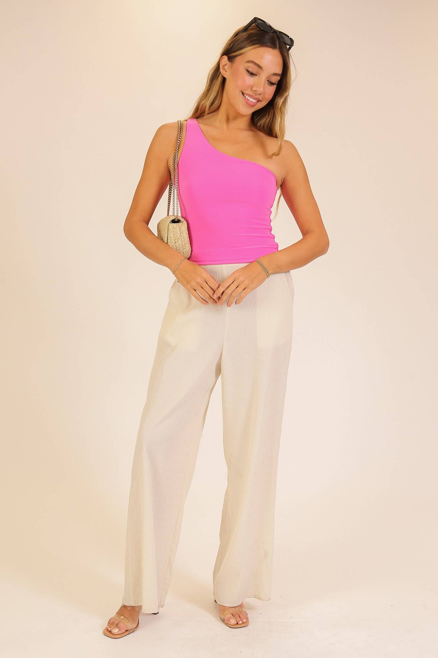 Electric Sunset One-Shoulder Tank