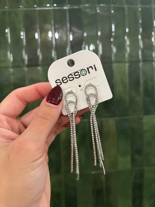 Tied Drop Earrings - Silver