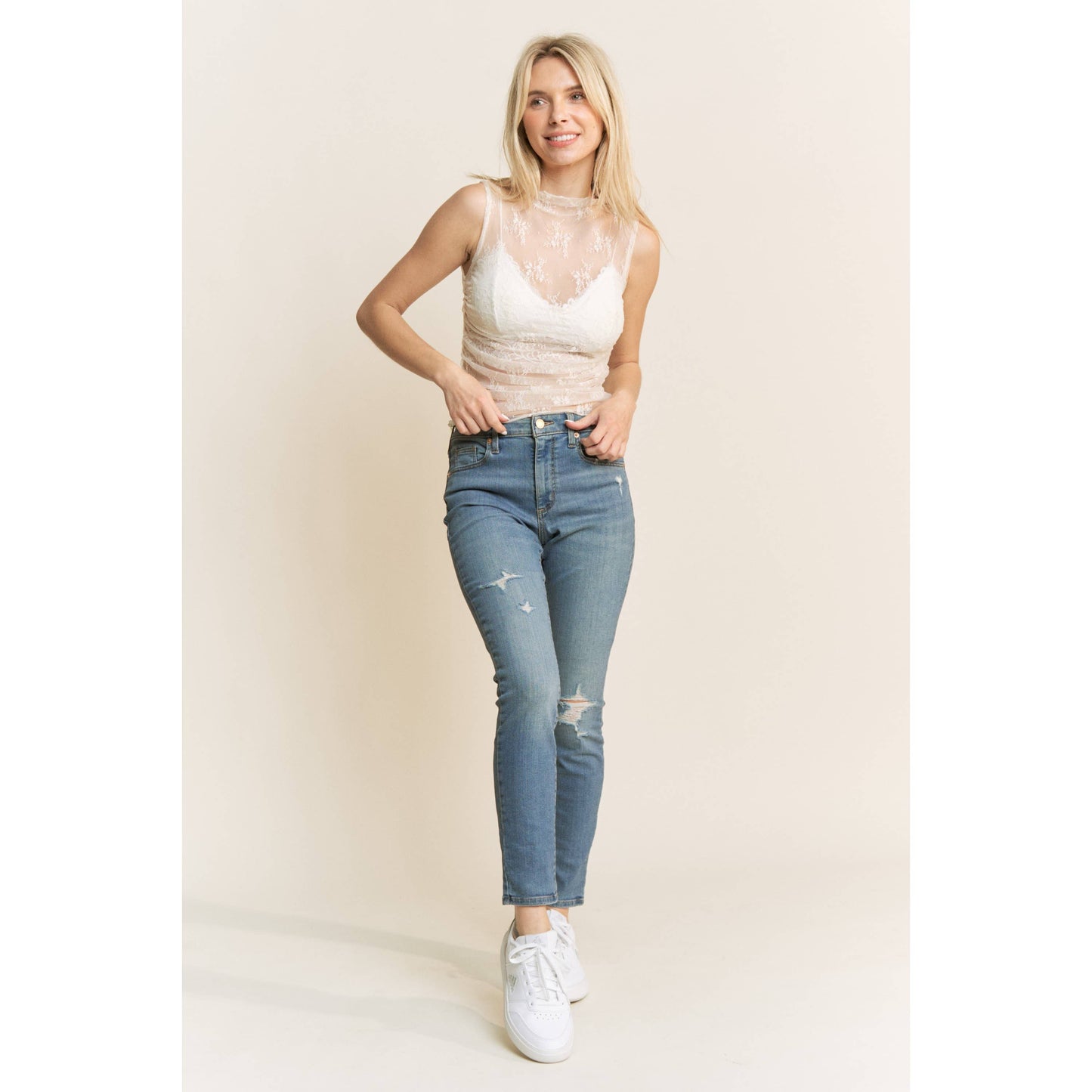 White Bloom Lace Top