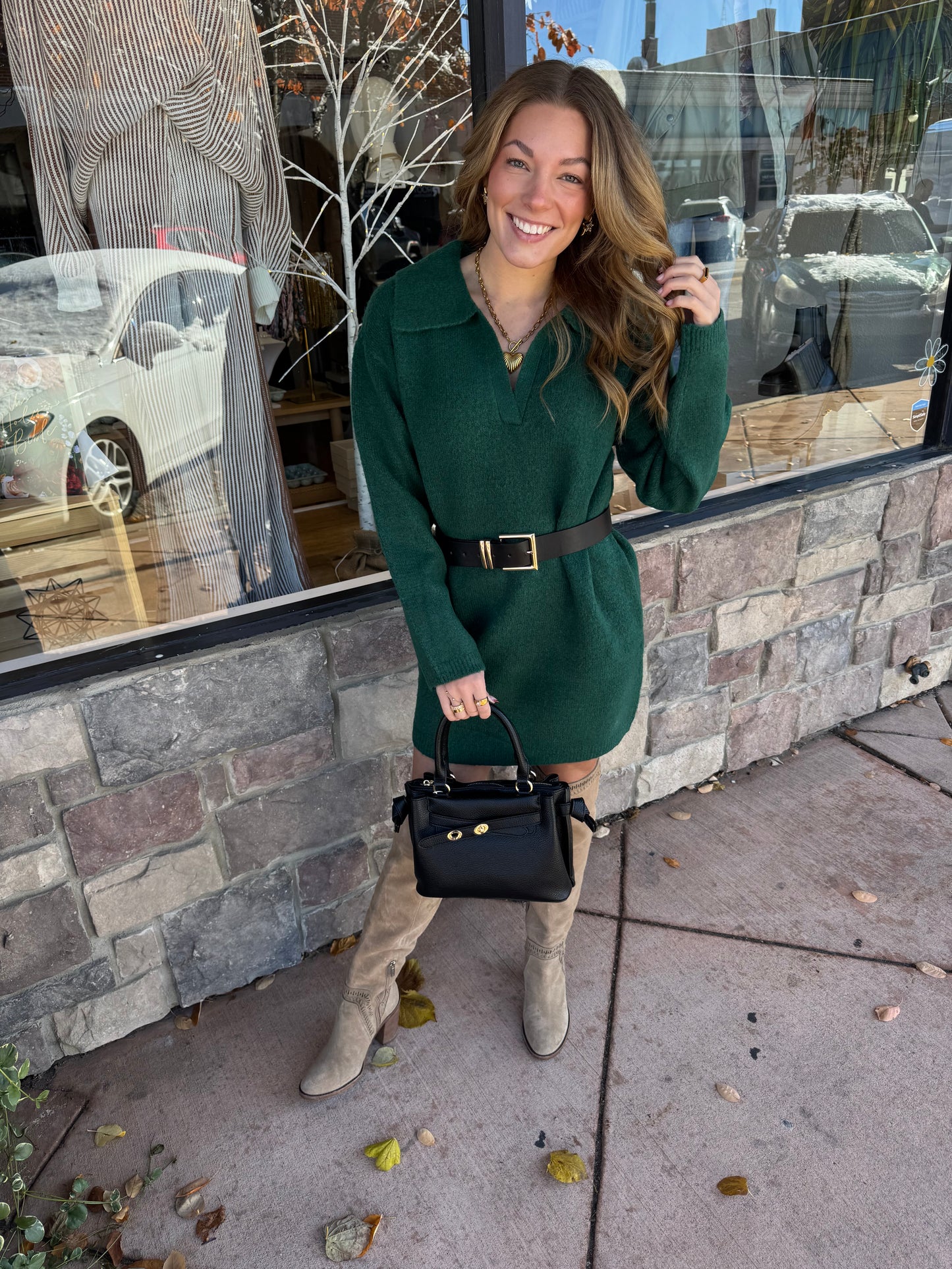 The Meadow Knit Dress – Evergreen