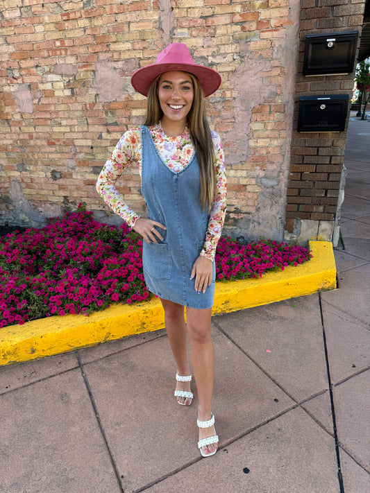 Presley Denim Overall Dress