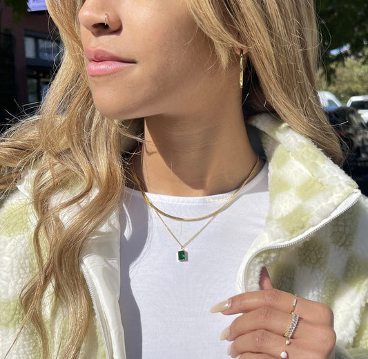 Juliana Double Chain Necklace - Emerald