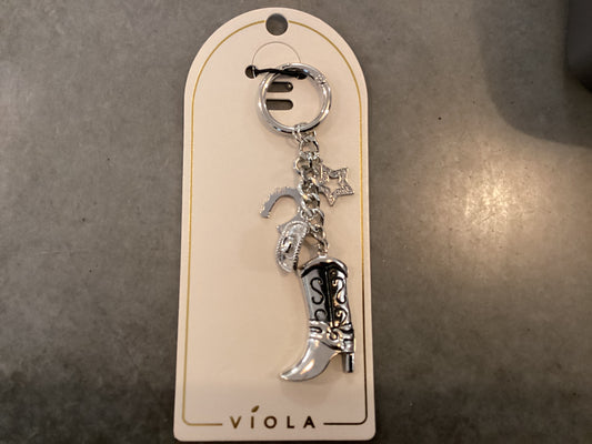 Silver Country Key Chain