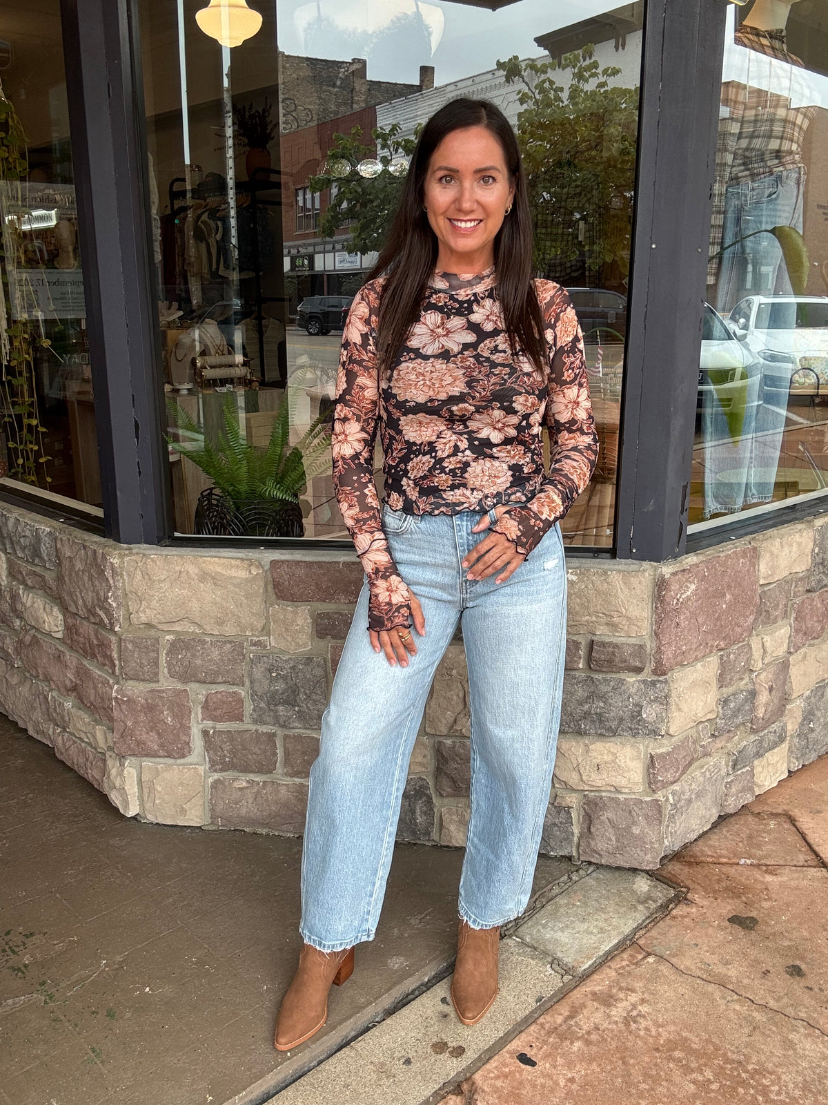 Pressed Petals Mesh Top