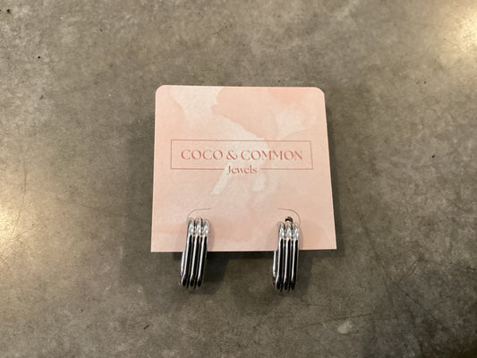 Silver Stack Huggie Hoops