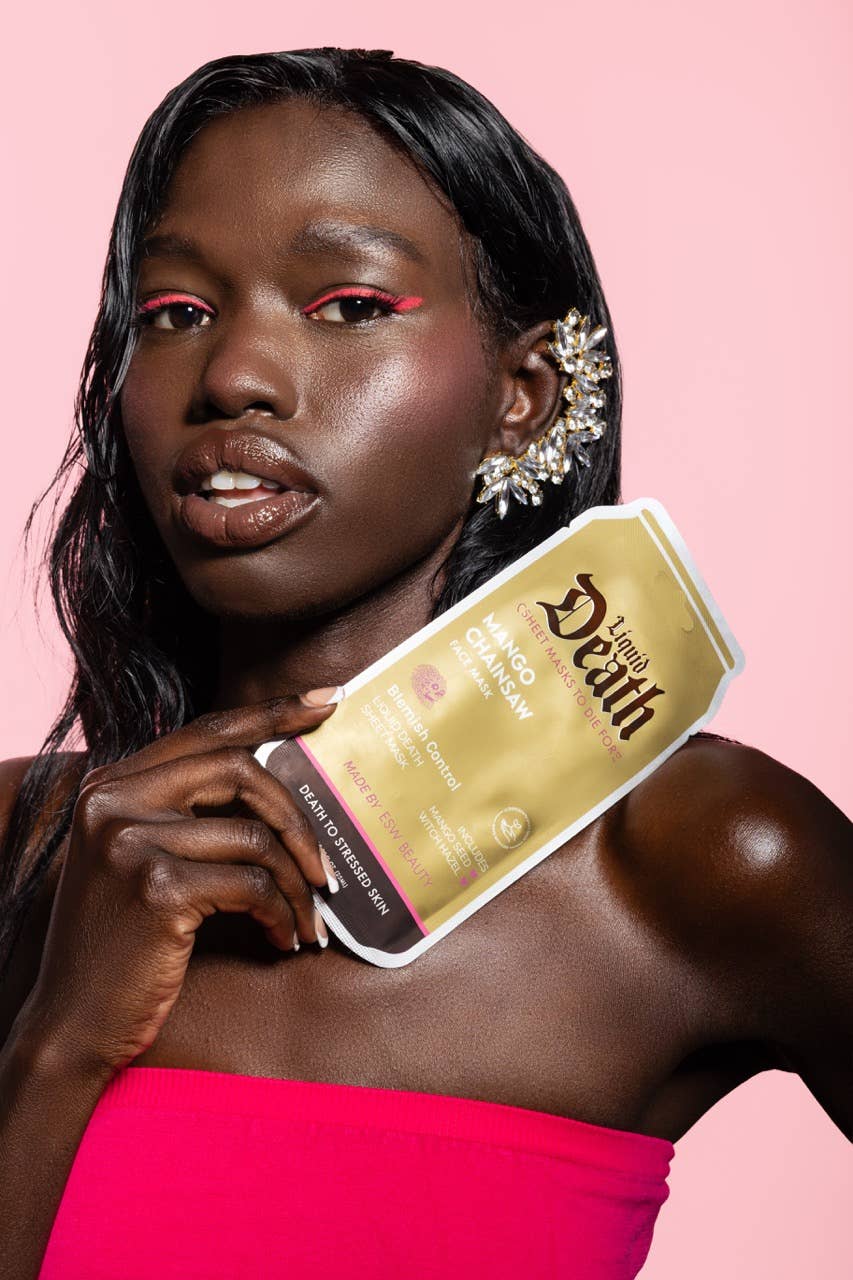 Mango Chainsaw Liquid Death Blemish Control Face Mask