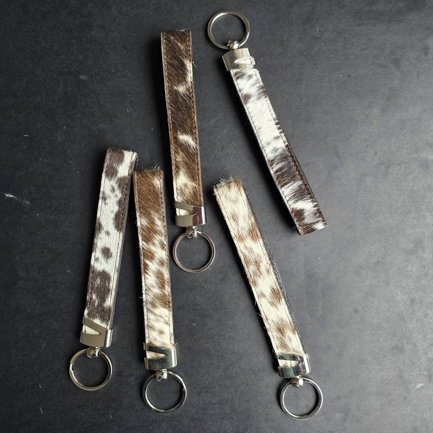 Genuine Cowhide Keychain | Brown