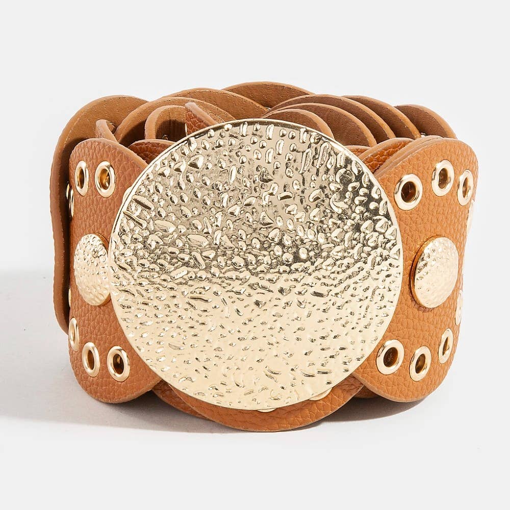Oval Disc Belt | Gold & Rust