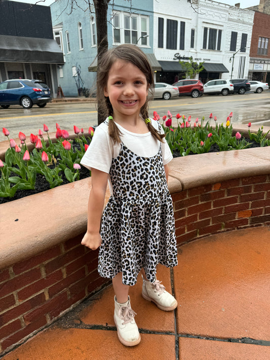 Little Girl's Leopard T-Shirt Dress