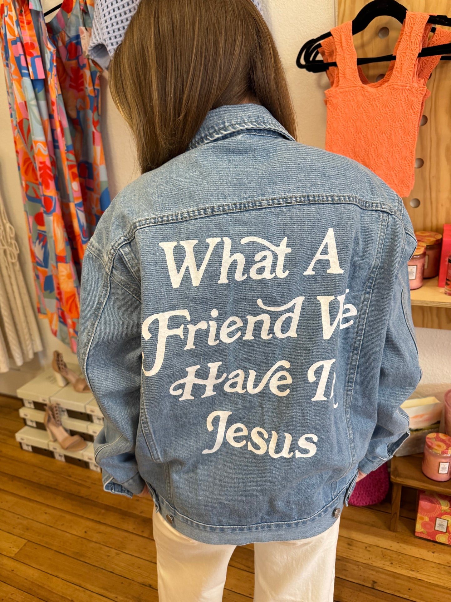 What a Friend In Jesus Denim Jacket