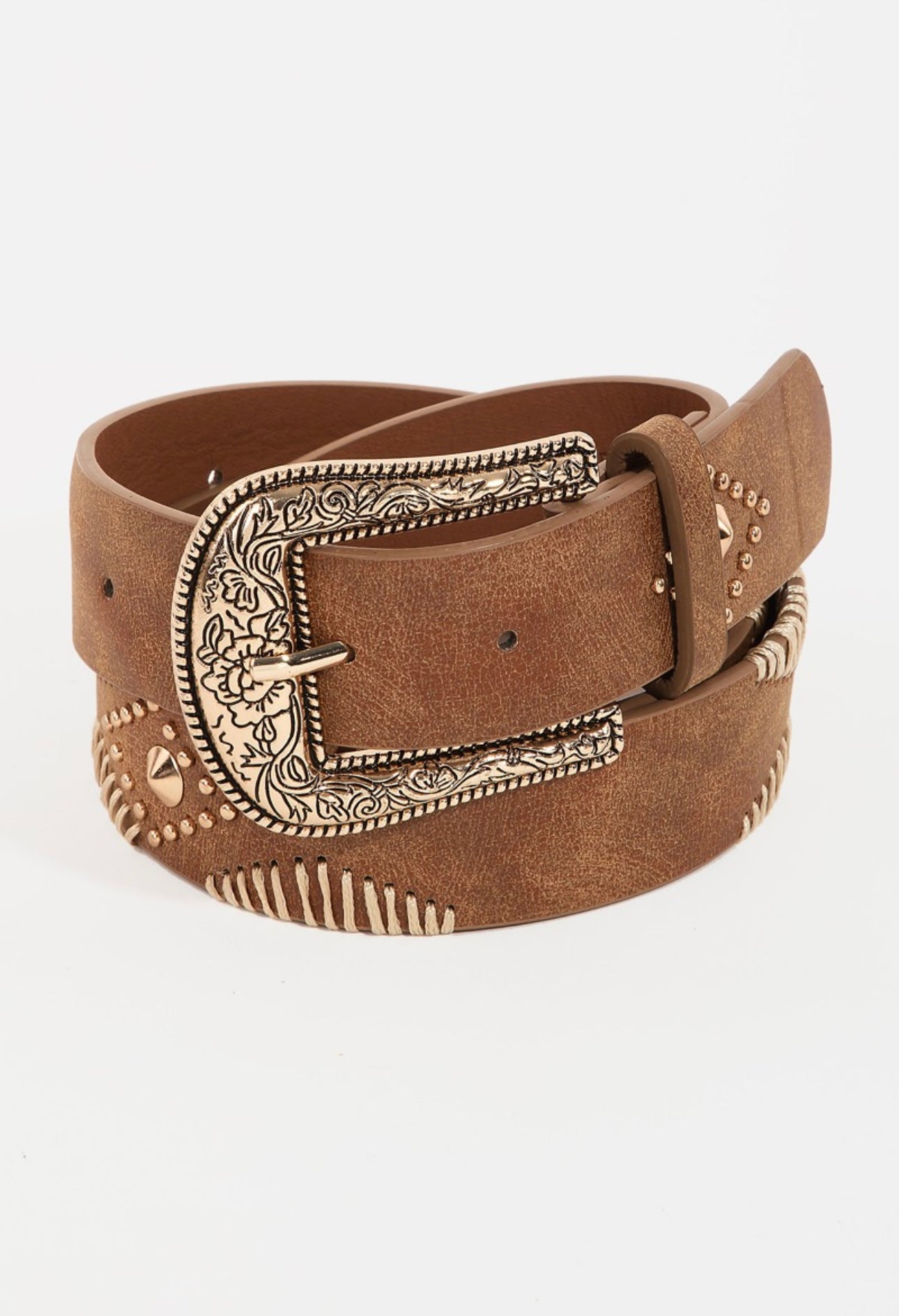 Stitched Belt - Brown