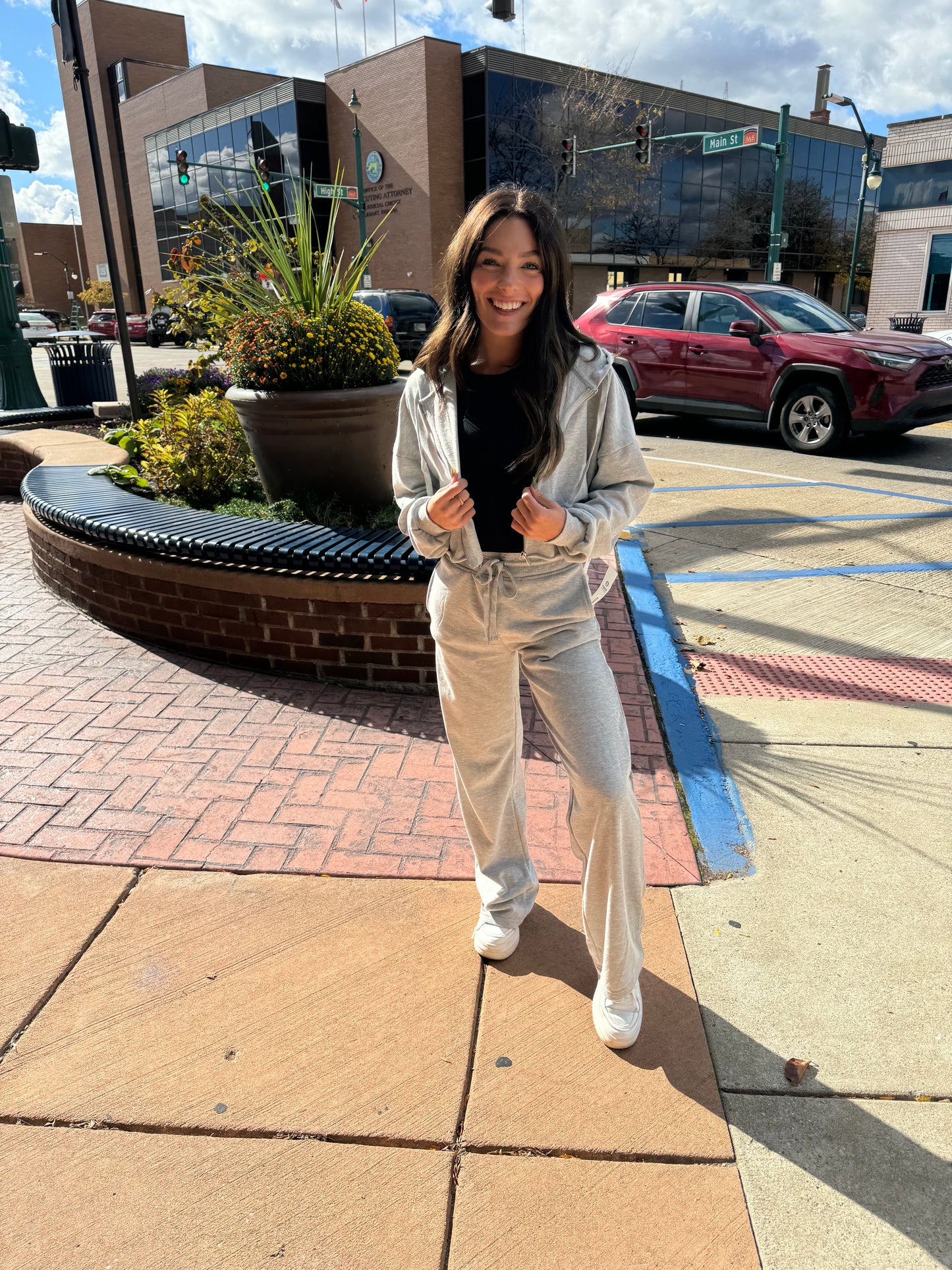 Chill Out Crop Hoodie - Grey