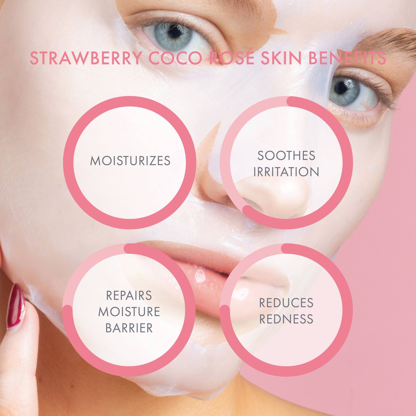 Strawberry Coco Rosé Soothing Biocellulose Mocktail Mask