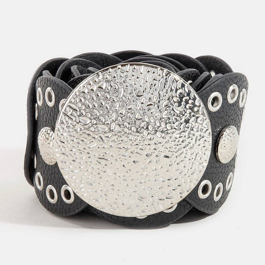 Oval Disc Belt | Silver & Black