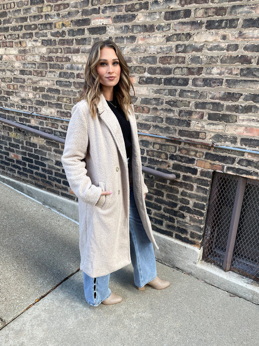 Teddy Trench Coat-Taupe