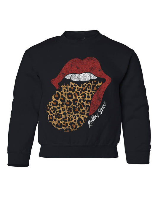 Children's Rolling Stones Leopard Lick Black Sweatshirt