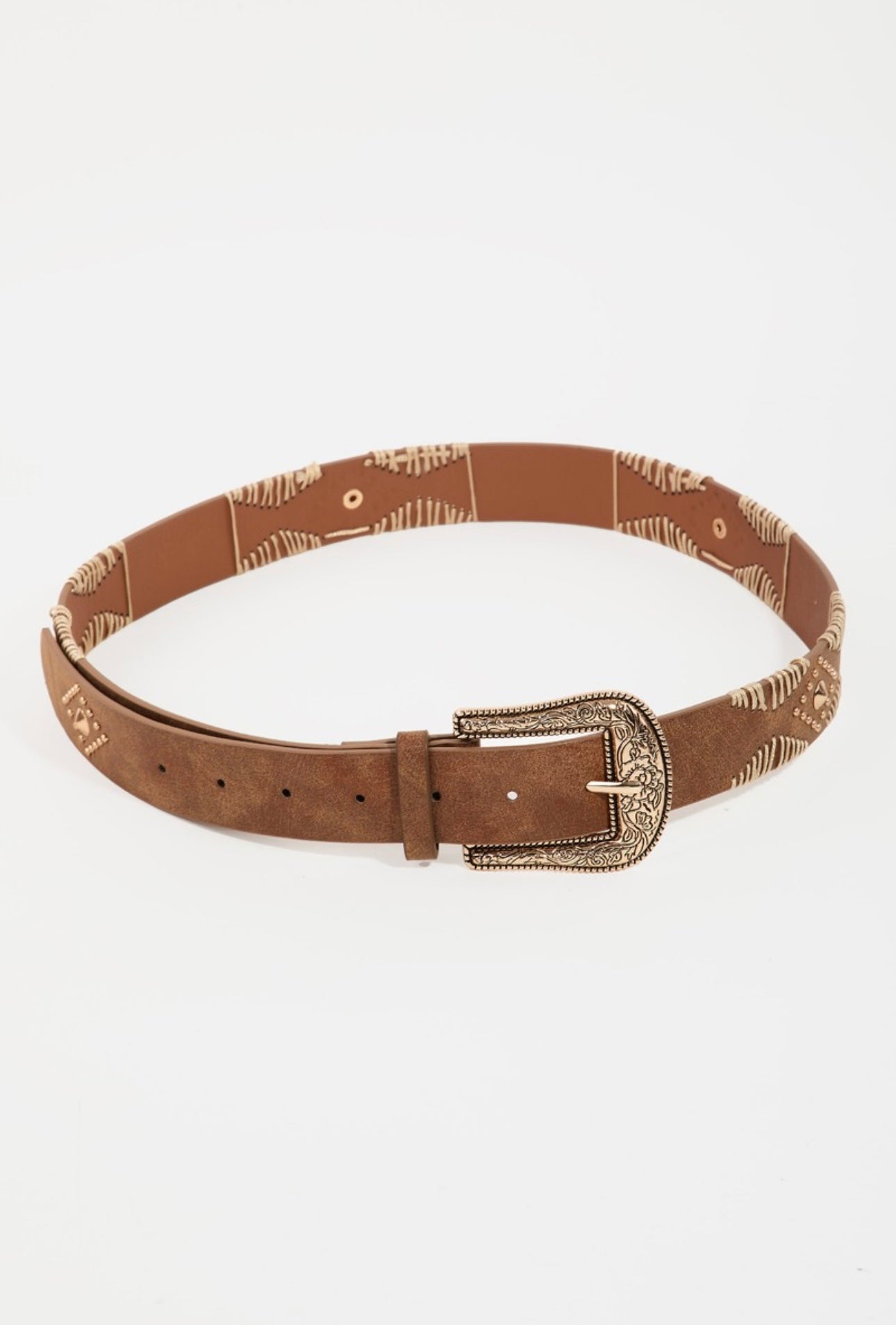 Stitched Belt - Brown