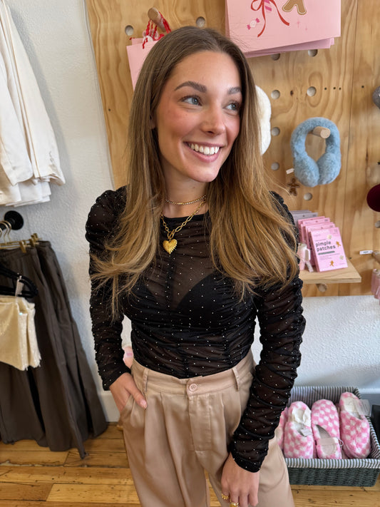 Midnight Starlight Mesh Top