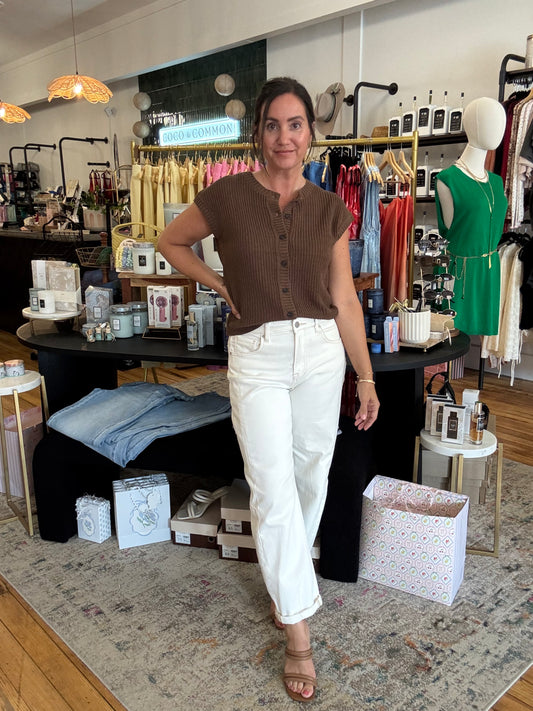 Kelly Button Down Vest Brown