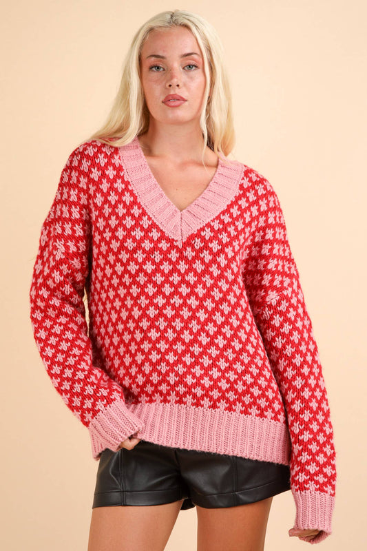 Jaylah Knit Sweater - Red