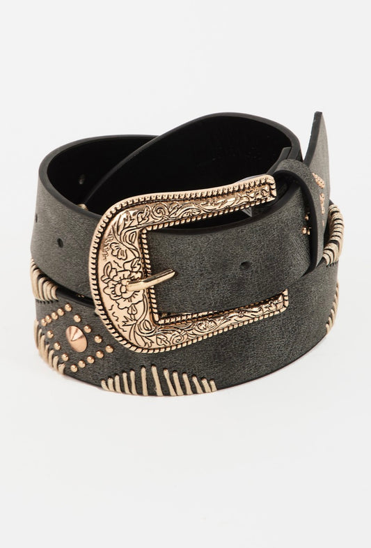 Stitched Belt - Black