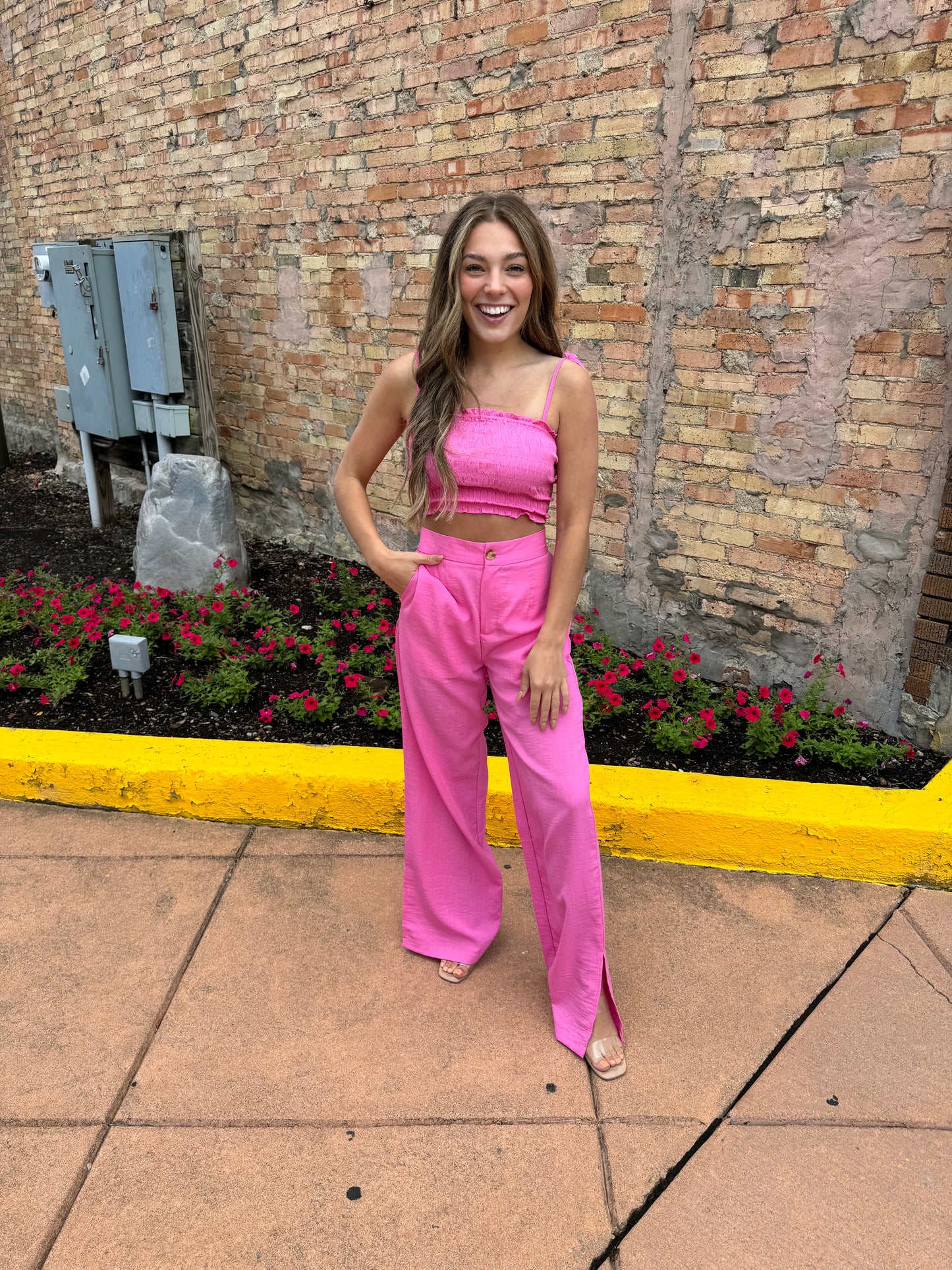 Brunch Date Pink Tie Top