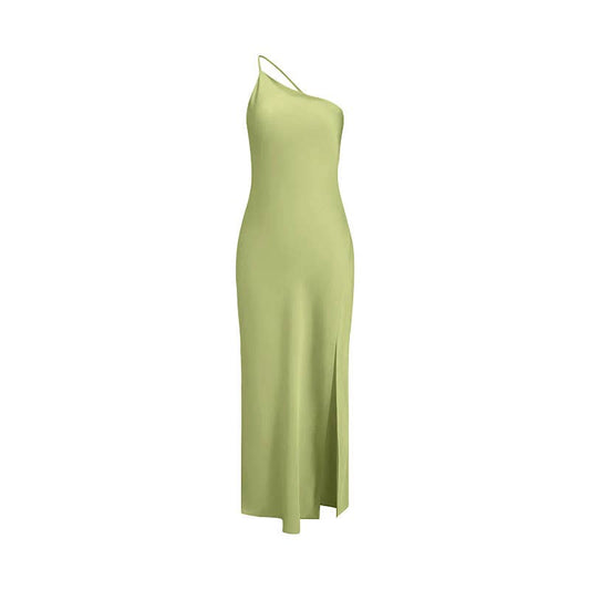 Pistachio One-Shoulder Dress