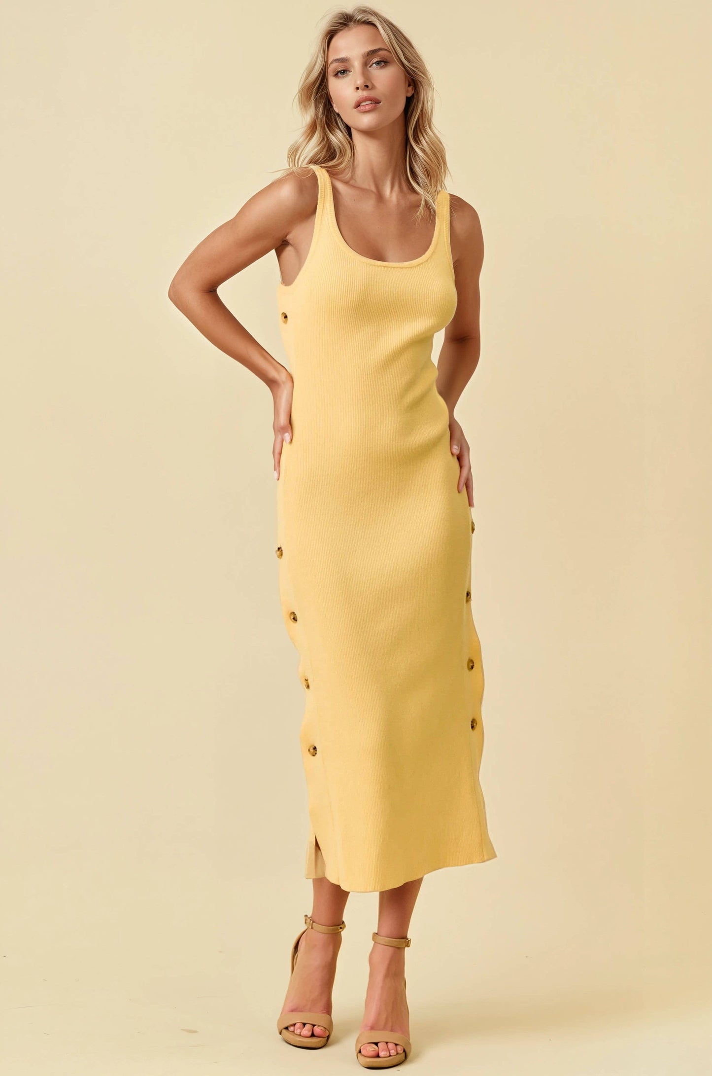 Golden Glow Midi Dress