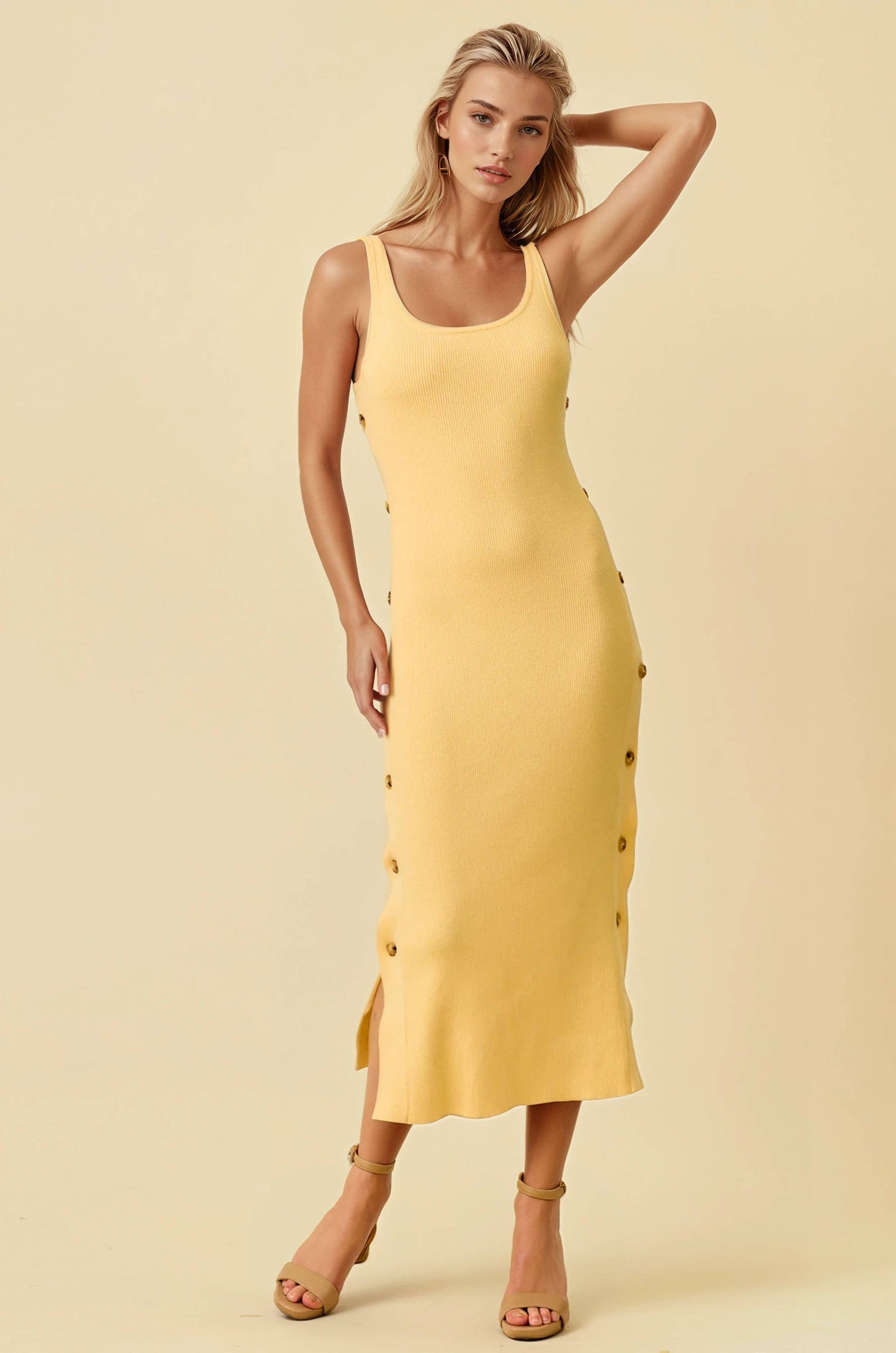 Golden Glow Midi Dress