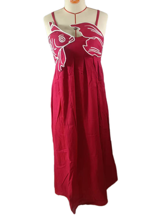 Crimson Current Maxi Dress