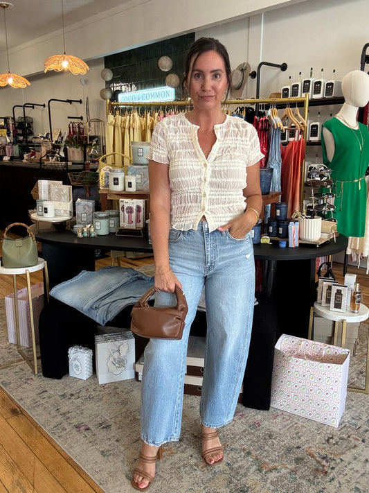 Mia Sheer Button Down