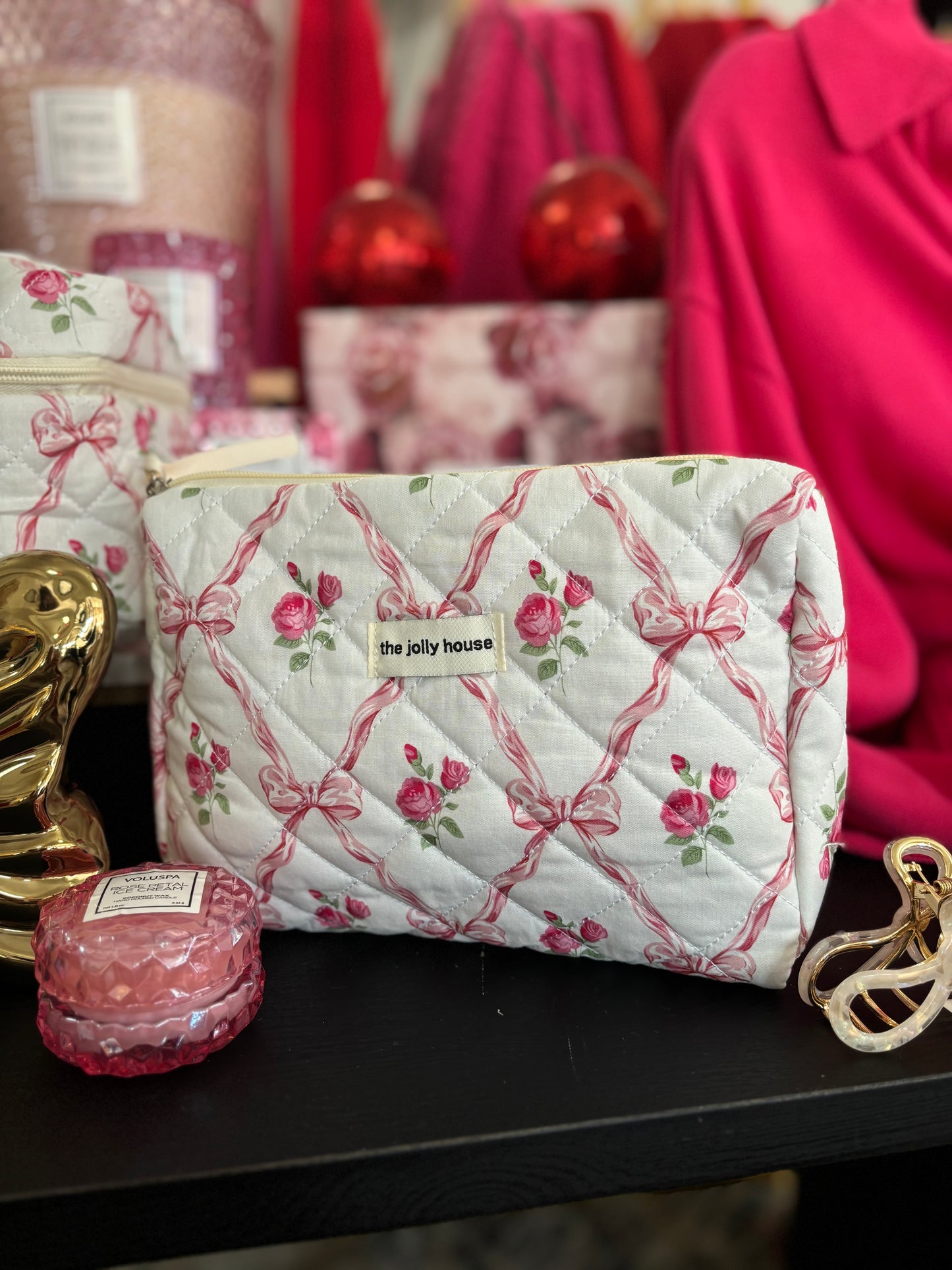 Rose Bow Cosmetic Bag