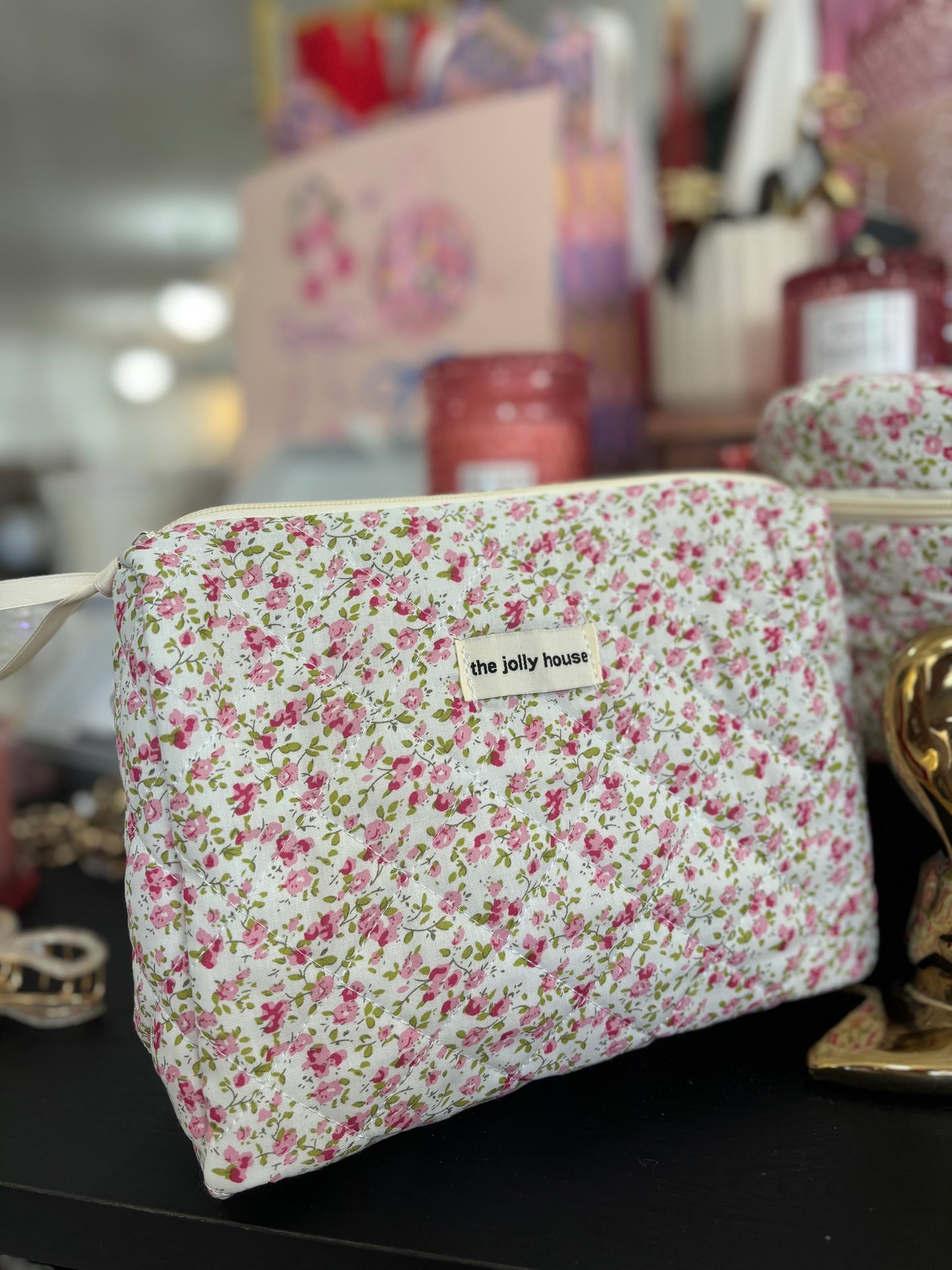 Floral Cosmetic Bag - Pink