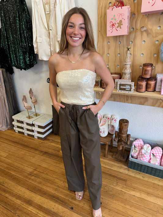 Frosted Champagne Tube Top