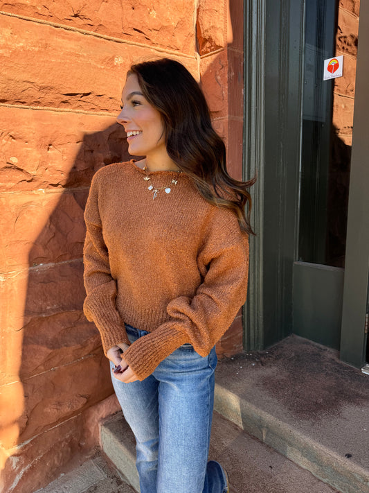 Bonnie Boucle Sweater - Caramel