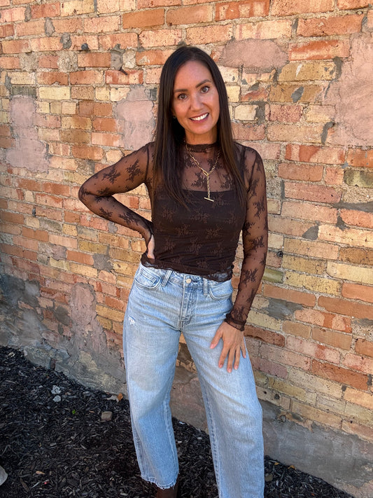 Cove Lace Top - Brown