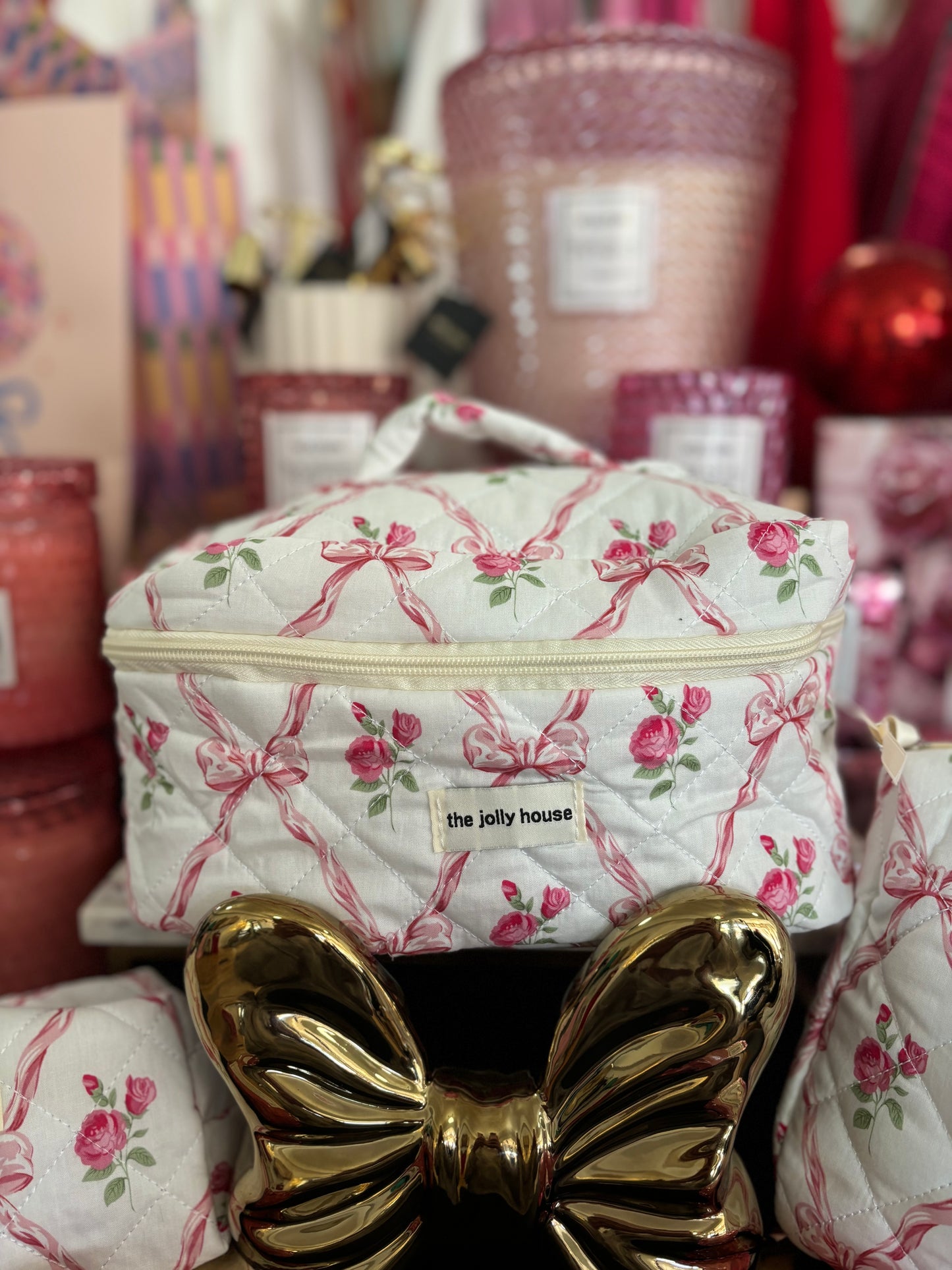 Rose Bow Cosmetic Bag