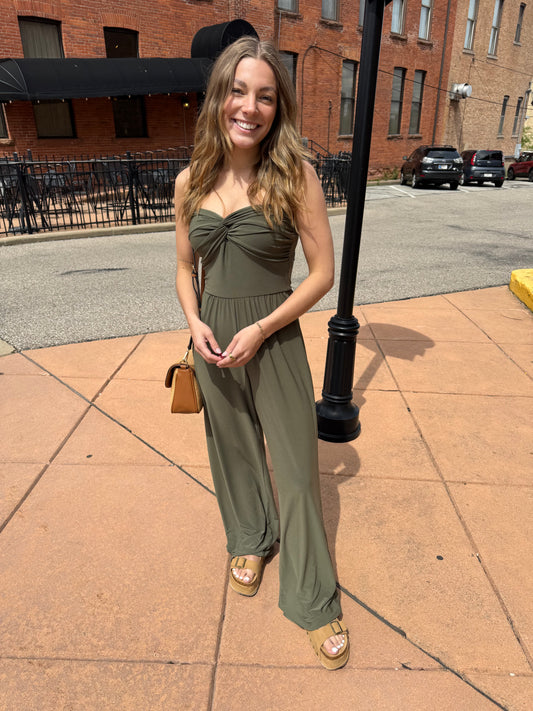 Olive Coast Escape Jumpsuit